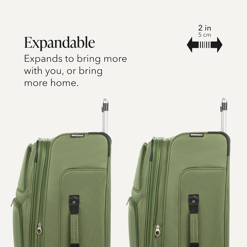 Sion Large Checked Softside Expandable Spinner Travel Suitcase Evergreen3