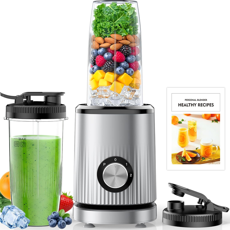 Portable Personal Blender – Smoothie & Shake Maker with 2×24oz Cups and Extra Li0