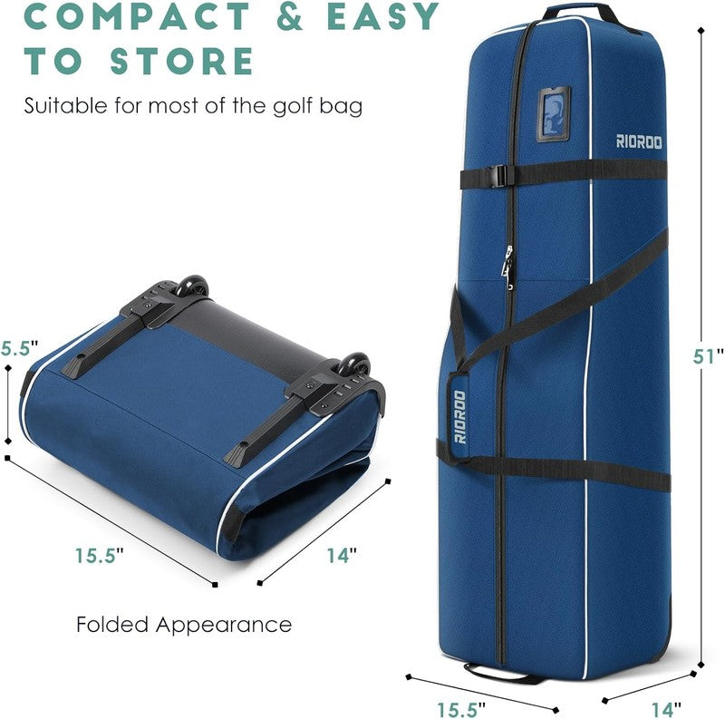 Golf Travel Bag w Wheels Soft Sided 900D Oxford Padded Club Protection2