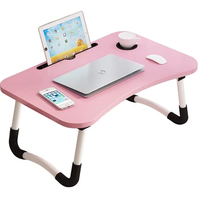 Laptop Desk Foldable Bed Tray Table Stand for Bed/Sofa Couch Floor Pink7
