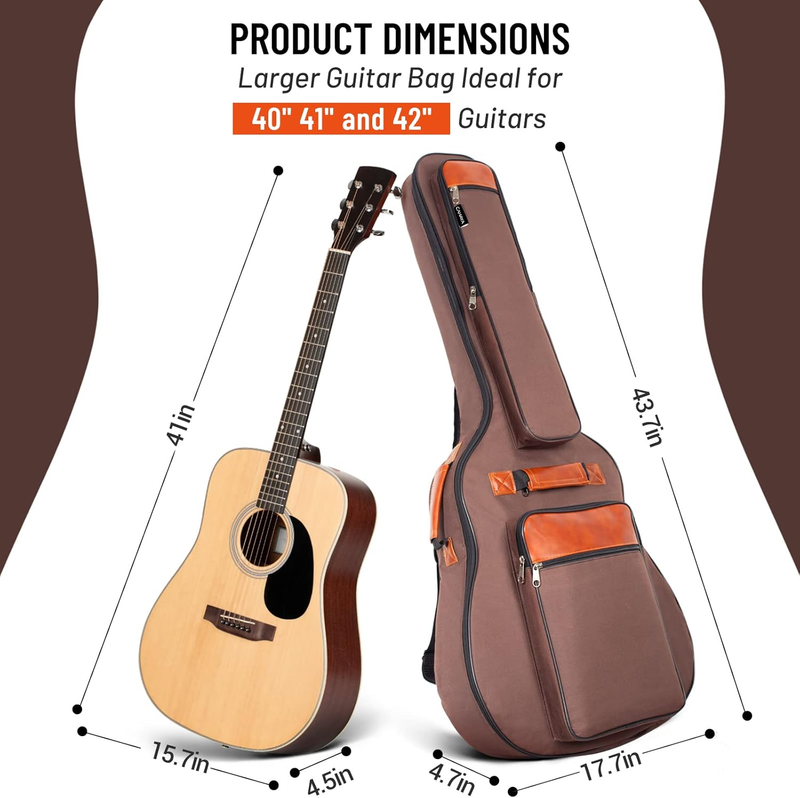 Guitar Bag 40 41 42 in 6 Pockets Guitar Case Water Resistent Oxford Cloth 0.5 in7