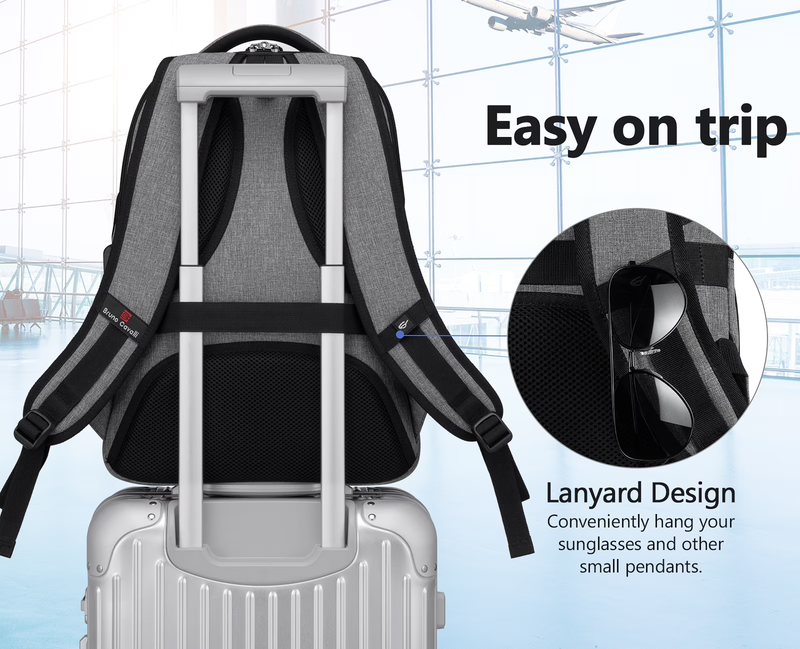 Laptop Backpack USB Charging Port Water Resistant Business Work Bag Men6