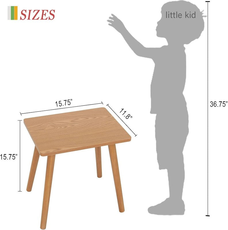 Mid-Century Modern Small Side Table End Table Brown Wood Nightstand1
