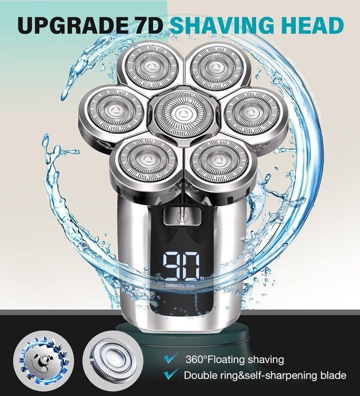 7D Waterproof Electric Head Shaver for Men - Cordless Grooming Kit4