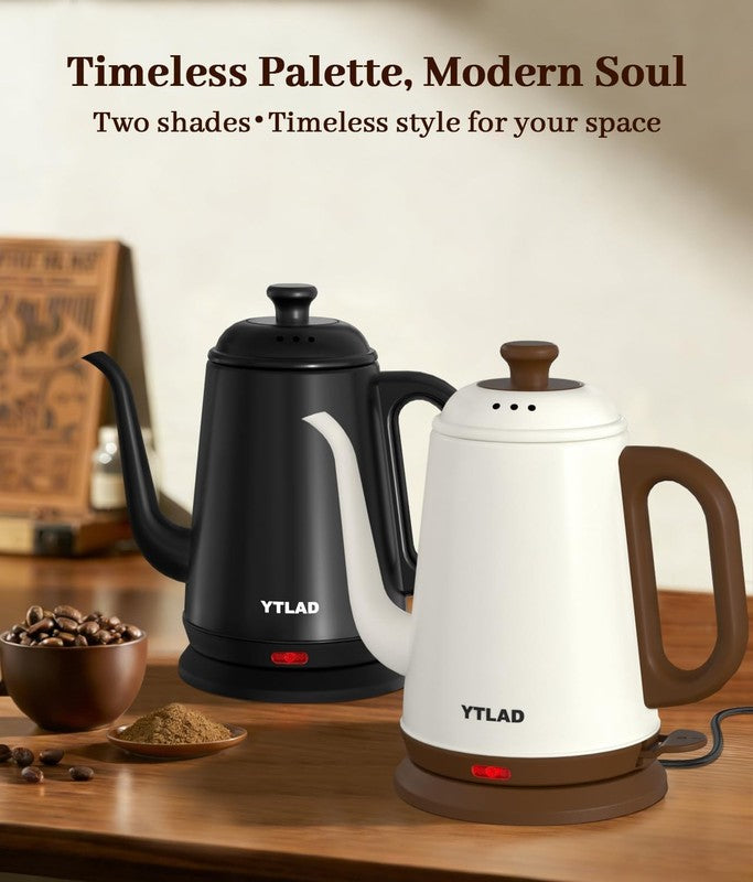 Gooseneck Electric Kettle 1L 1000W Fast Boil Pour Over Tea Coffee White6