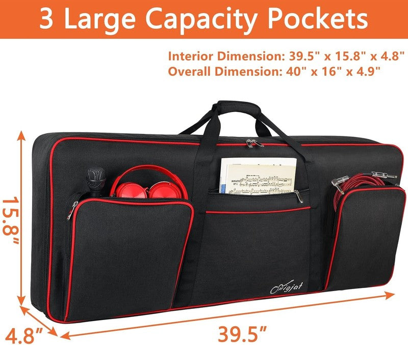 61 Key Keyboard Case, Soft Piano Bag with 0.32 Inch Cotton, 61 Key Keyboard Bag 2