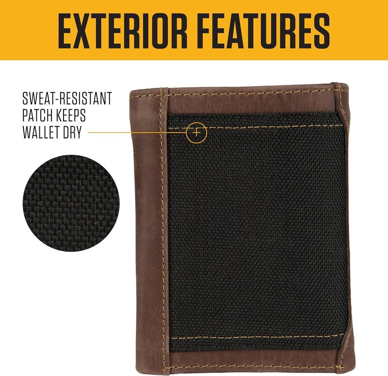 Men Rugged Leather Trifold Wallet Black Triple Stitch Multiple Styles2