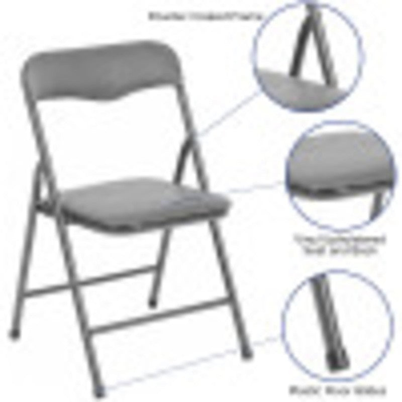 Mindy Kids 5-Piece Folding Square Activity Table and Chairs Set, Gray3