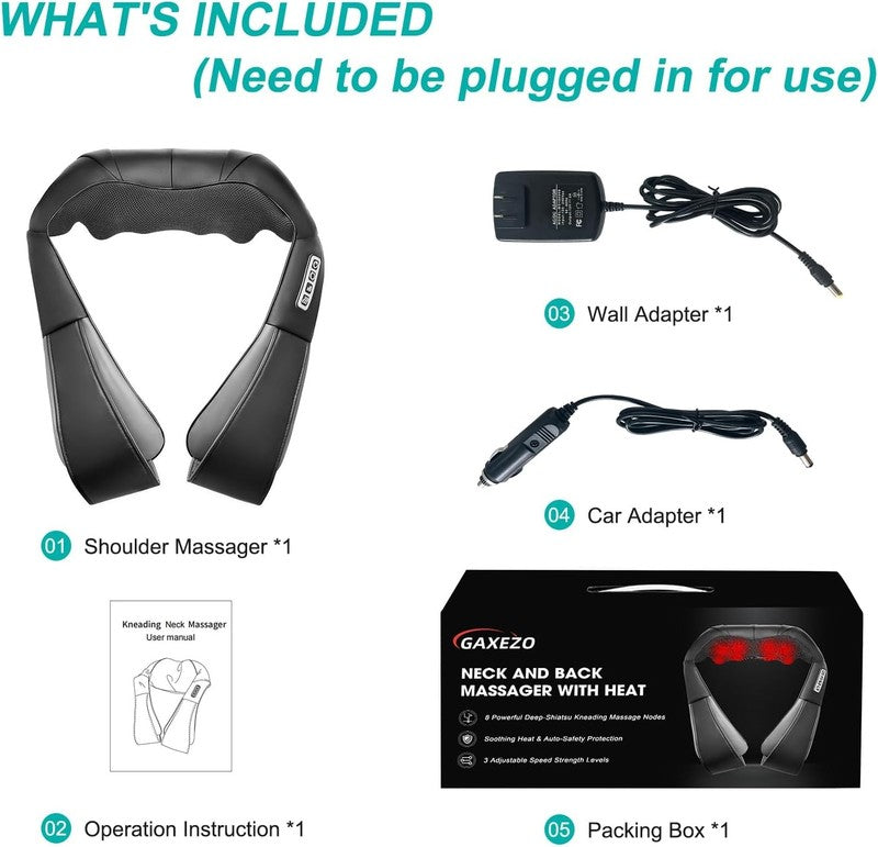 Shiatsu Back & Neck Massager with Heat   Deep Tissue Pain Relief for All4