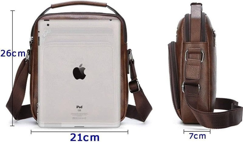 Vintage Leather Messenger Bag Crossbody Shoulder Bag Zipper Buckle Vintage Tote3