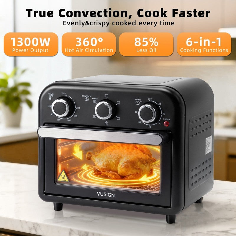 1300W 6 in 1 Air Fryer Toaster Oven | 13QT Convection, Roast, Bake, Broil, Toast1