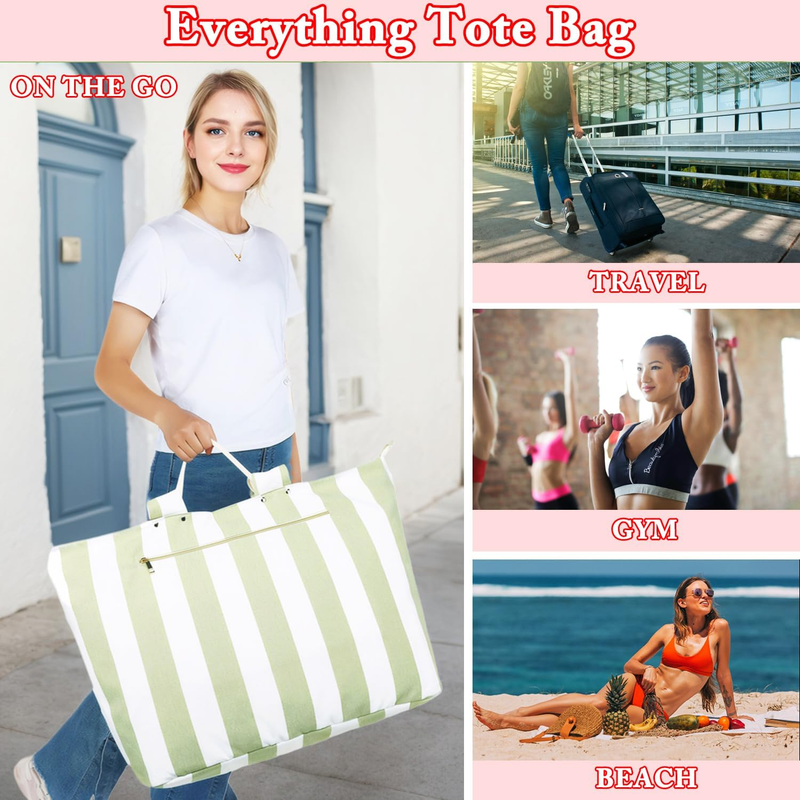 Women's Waterproof Beach Tote Large Canvas Pool Bag Cruise Essentials6