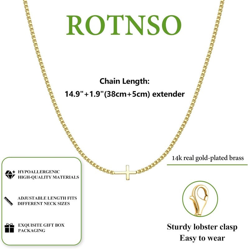 14K Gold/Silver Plated Dainty Cross Necklace for Women Religious Gift Jewelry4