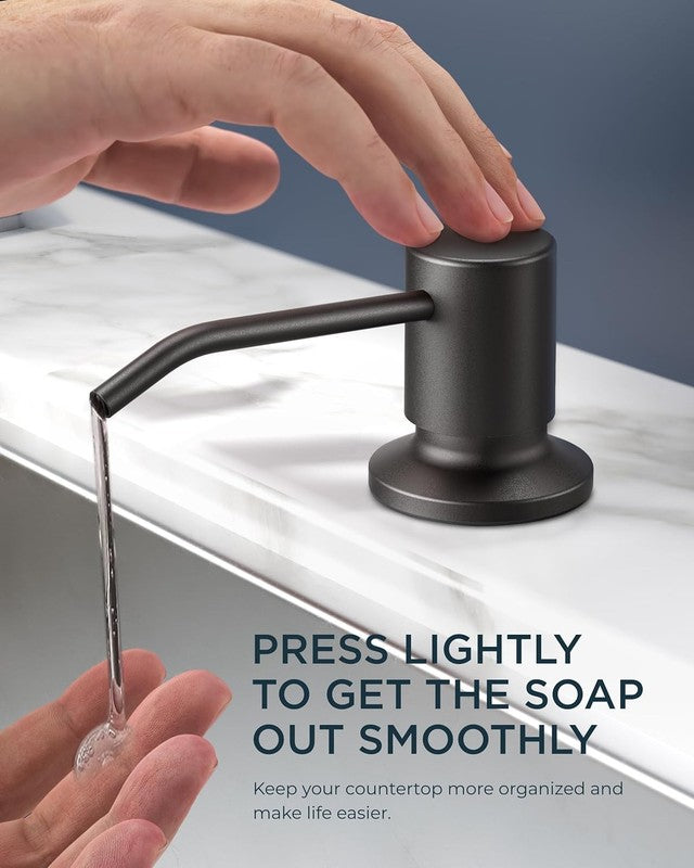 Black Kitchen Faucet Pull Down Sprayer with Soap Dispenser 3 Mode Bar Sink3