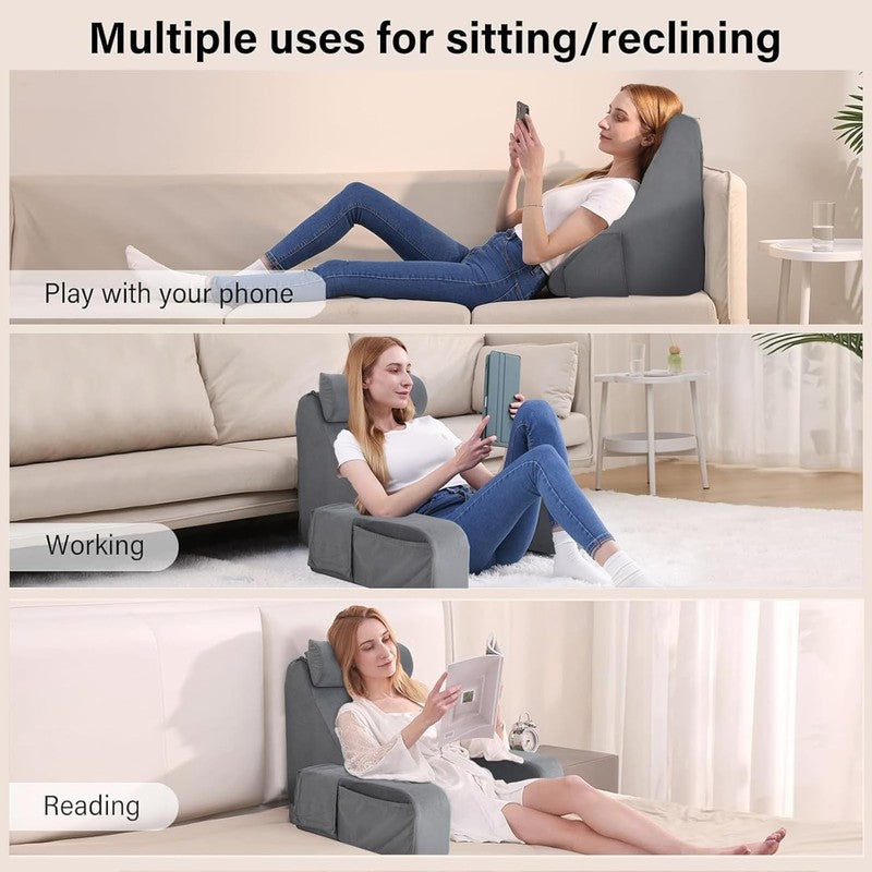 Reading Pillow for Sitting in Bed Adult, 19" Back Support Pillow for Bed Sitting5