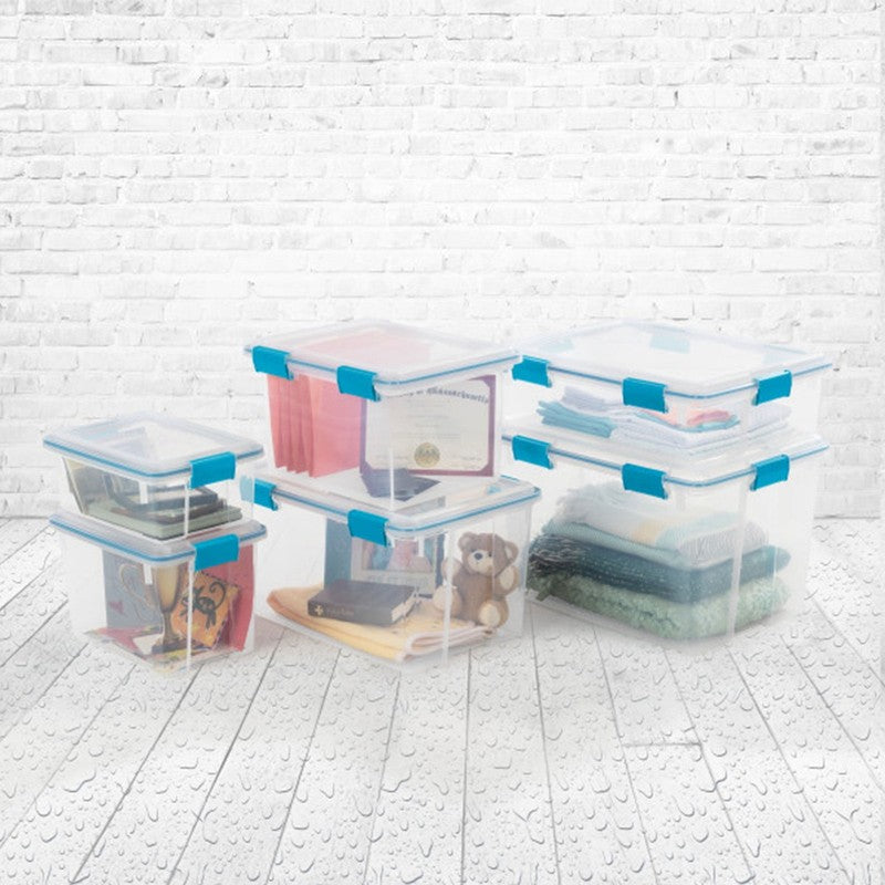 20 Qt Gasket Box, Stackable Storage Bin with Latching Lid, 6 Pack3