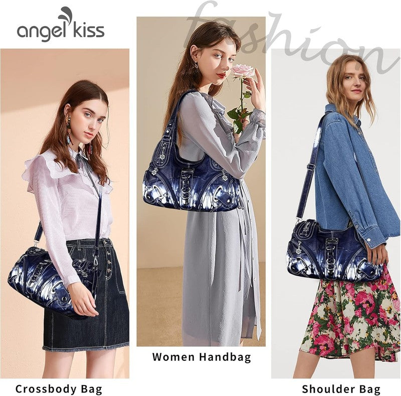 Angelkiss Women’s Large Hobo Satchel Shoulder Handbag Purse1