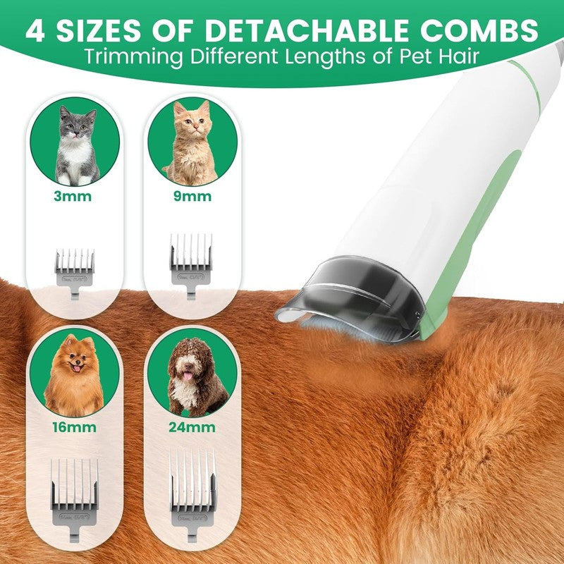 Dog Grooming Vacuum Kit 11000Pa Pet Hair Clipper Nail Grinder 7 Tools 2.5L5