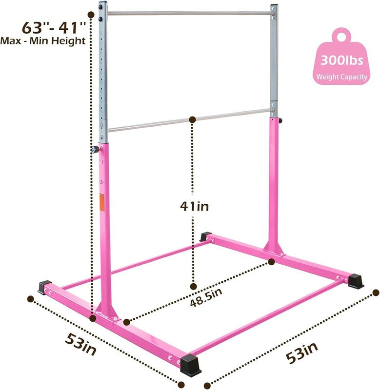 Kids Gymnastics Bar 11 Level Adjustable Horizontal Bar Thick Steel Home Use4