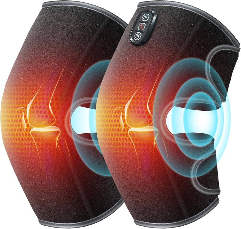 Graphene Heated Knee Massager w/ Vibration Adjustable Knee Wrap Pain Relief8