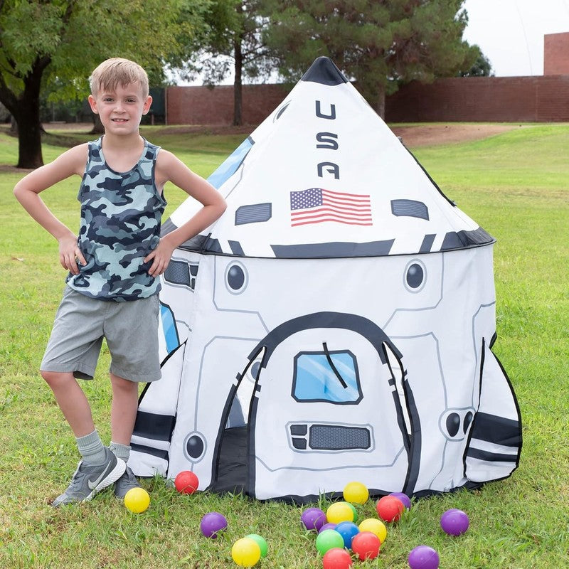 Rocket Ship Kids Pop Up Play Tent, Indoor/Outdoor Spaceship Playhouse6