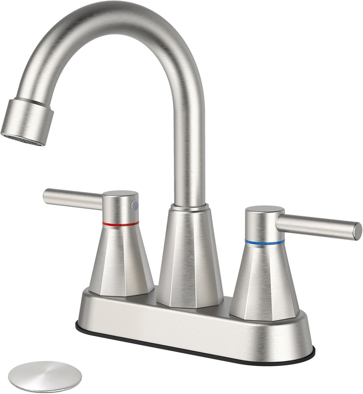 4 Inches Bathroom Faucet for 3 Hole,2-Handle Bathroom Sink Faucets with Pop up D10
