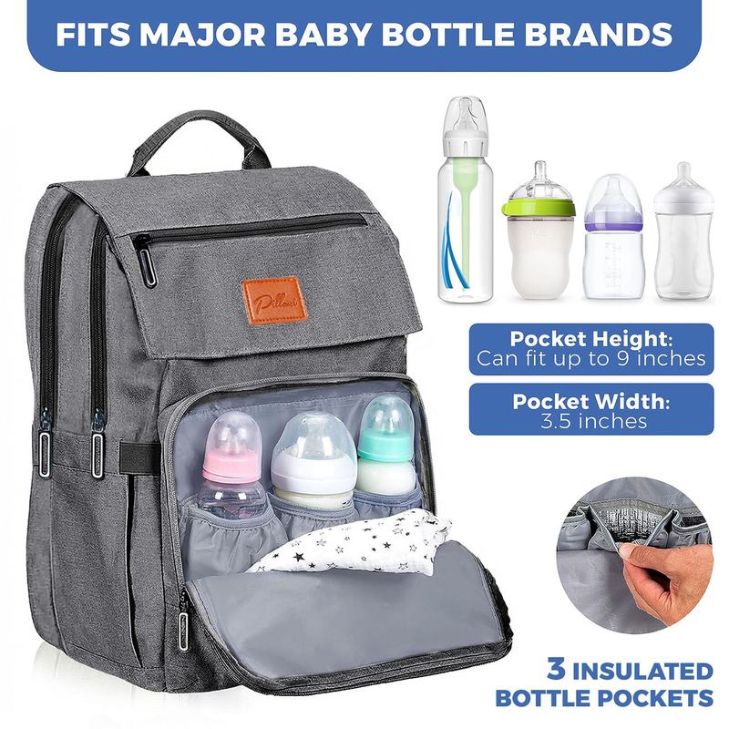 Baby Diaper Backpack Waterproof Travel Bag w/ Changing Pad for Boys Girls4