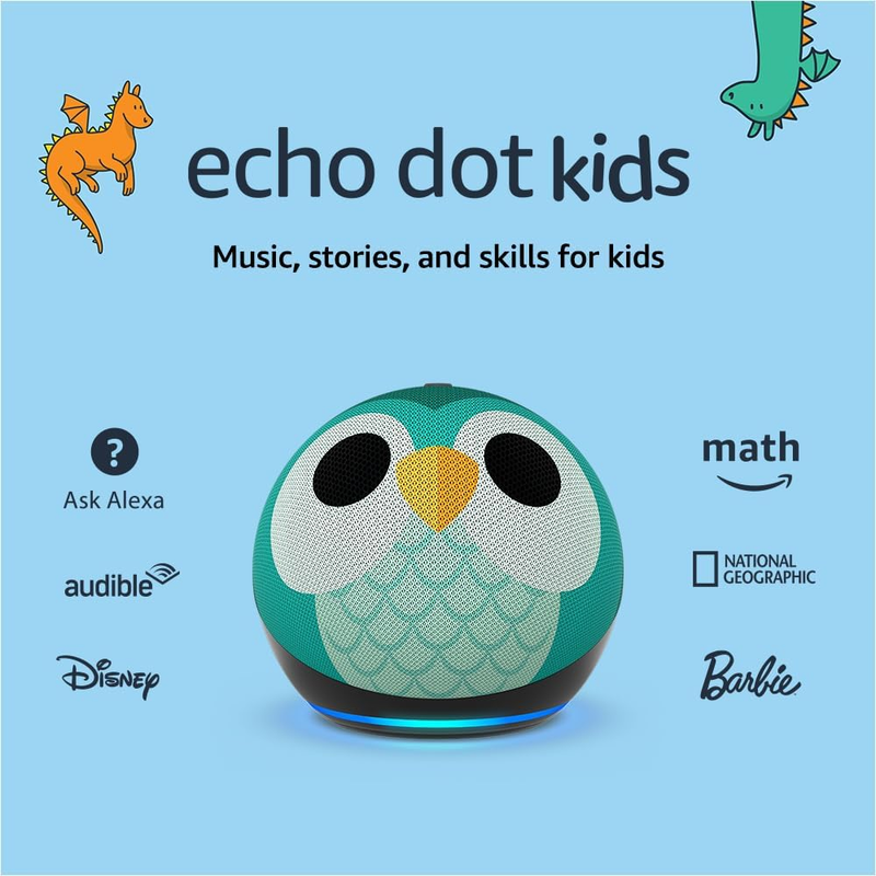 Echo Dot Kids (Newest Model) with Alexa, Parental Controls, 1 Year Kids+, Owl10