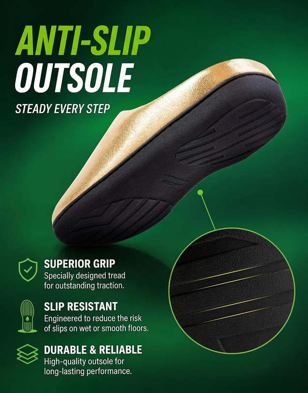 Men'S Two Tone Memory Foam House Slippers Indoor Outdoor Durable Rubber Sole5