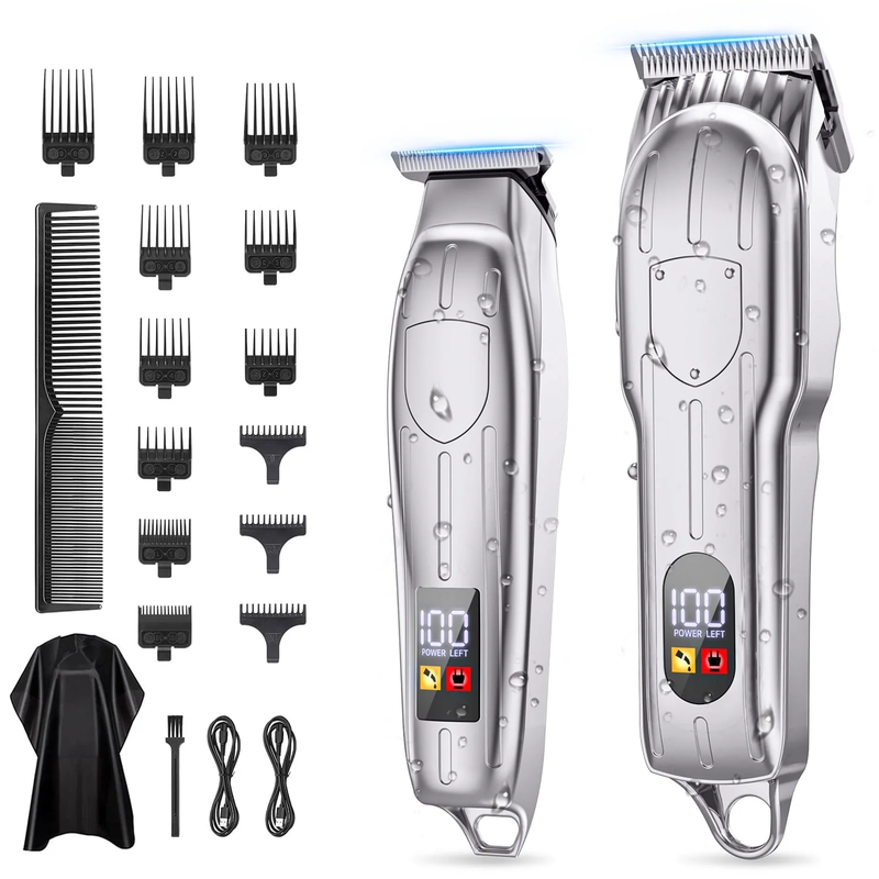 Hair Clippers for Men, Professional Cordless Beard Trimmer Set, Rechargeable Bar8