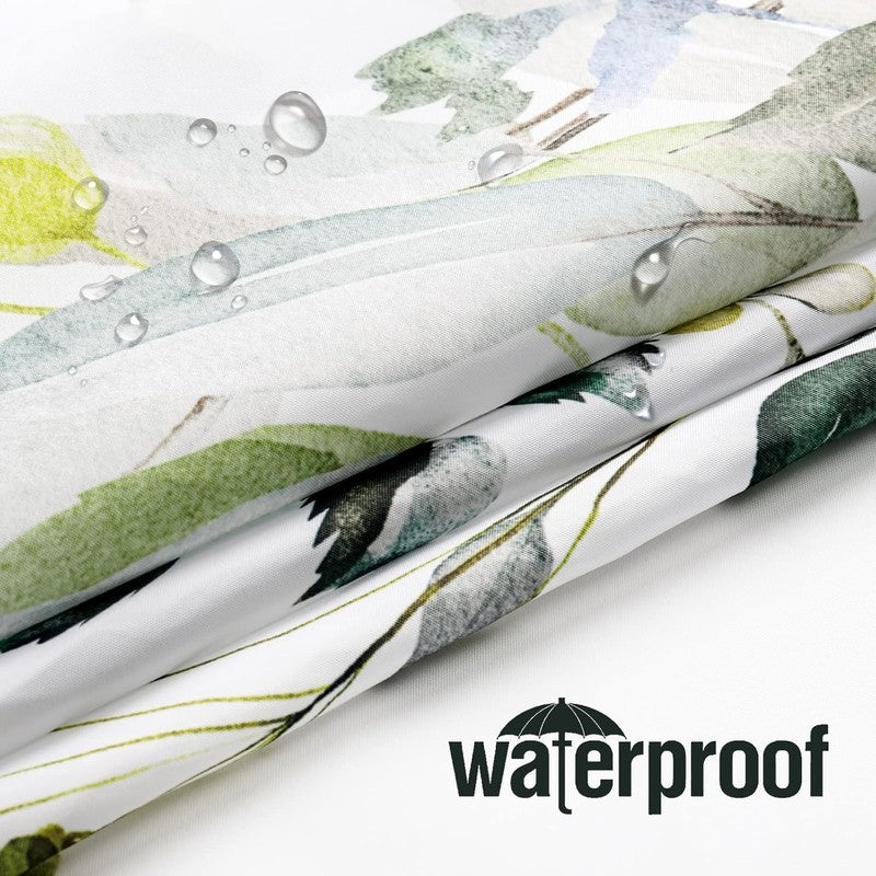 Sage Green Eucalyptus Shower Curtain Set with Hooks - Waterproof 72x72 Inch2