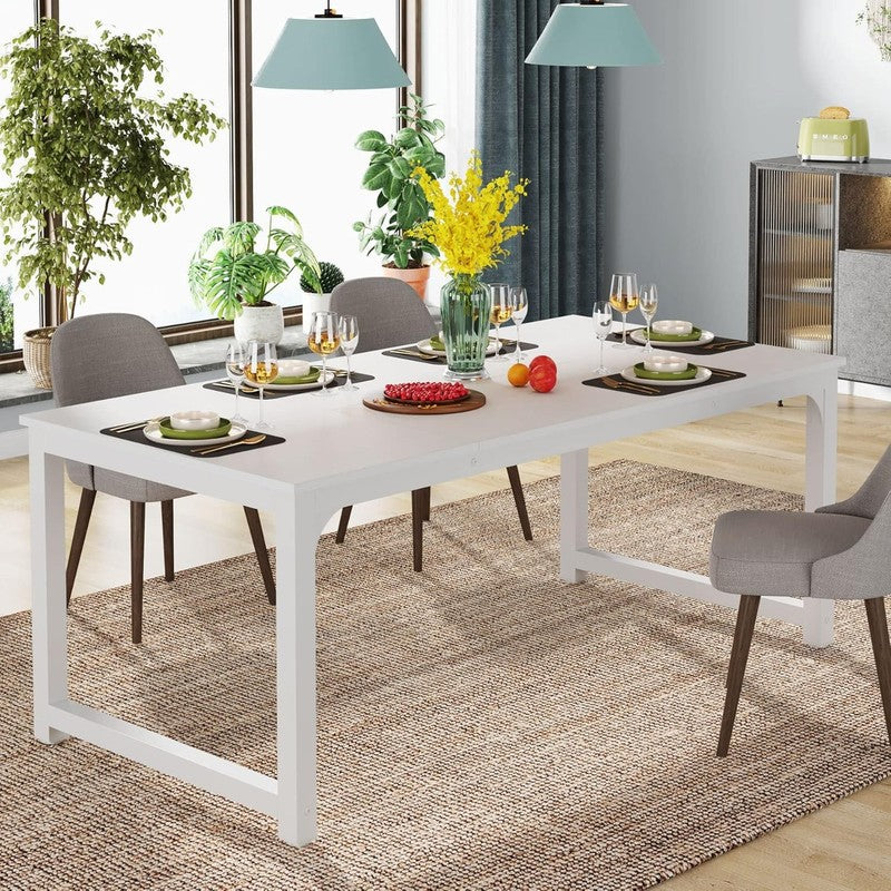 63x31.5'' Modern Computer Desk Large Executive Office Writing Desk White6