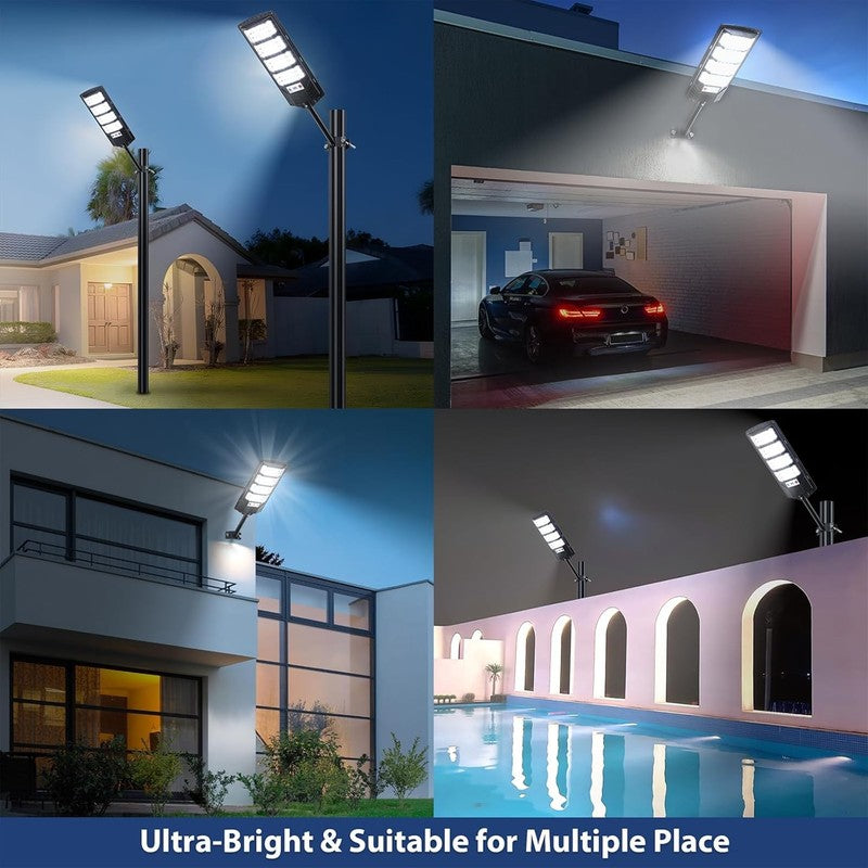 20000LM Solar Street Lights 2 Pack, Waterproof Motion Sensor LED Flood Lights6