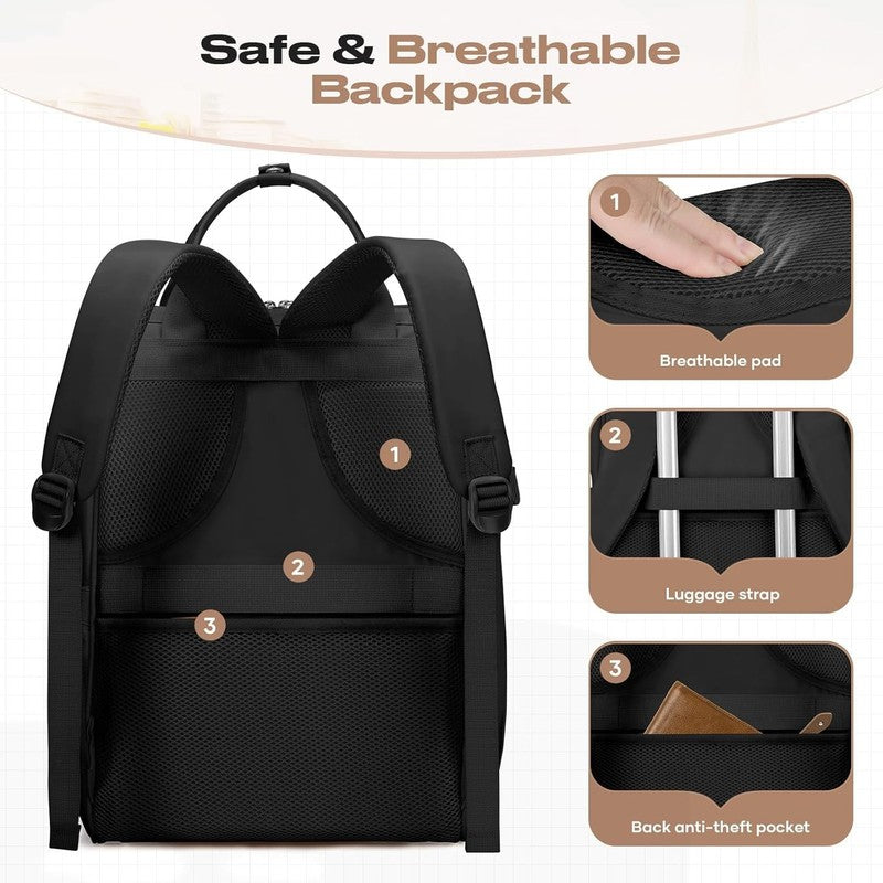 Travel Laptop Backpack 15.6 17.3" Nurse Work Bag w/ Lunch Box Black8