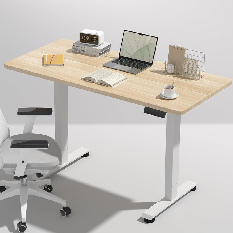 47.2" Electric Standing Desk Sit Stand Wood Top Home Office Nature6