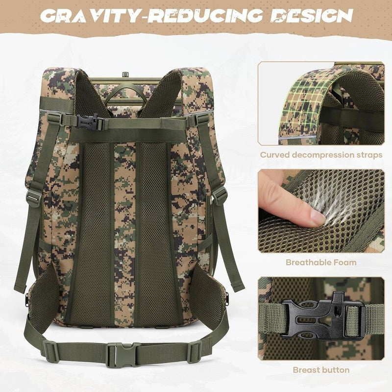 Tactical Backpack 40L Men Hiking Camping Gym Molle Camouflage Green2