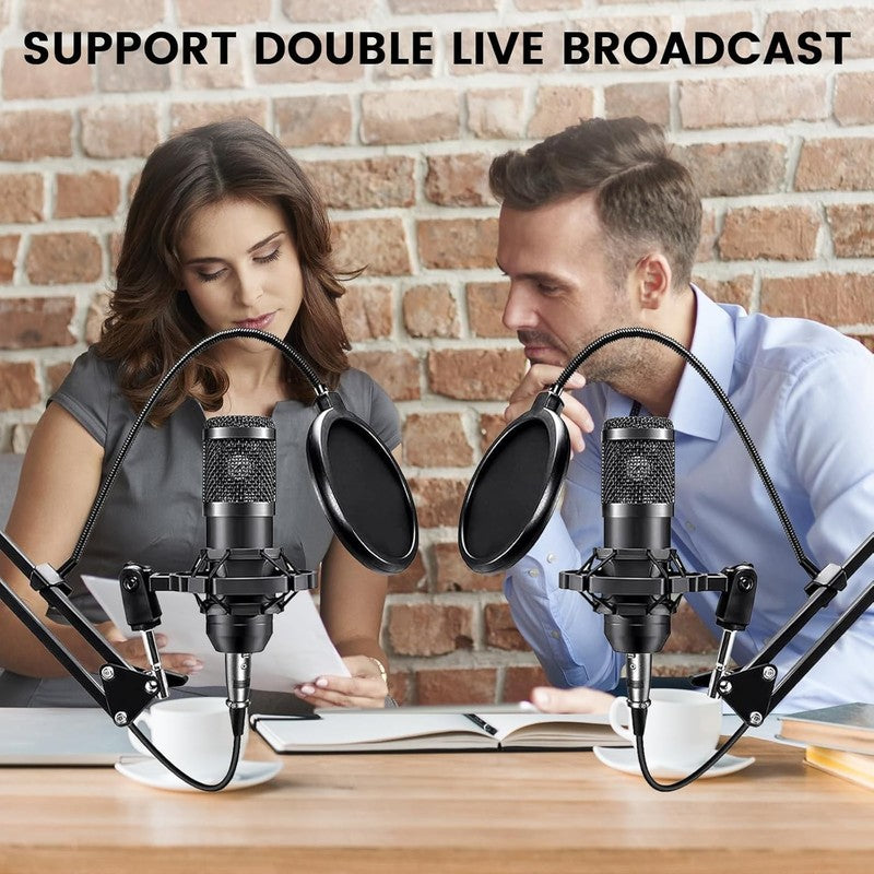 Podcast Bundle for 2 BM 800 Mic Audio Interface DJ Mixer Live Streaming Kit1