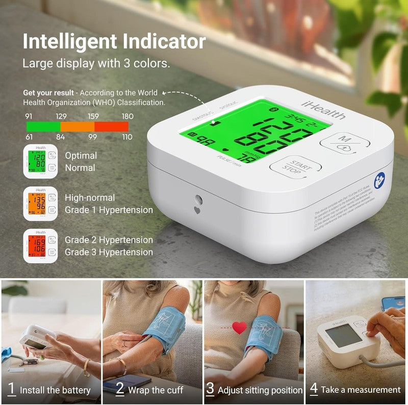 Track Smart Upper Arm Blood Pressure Monitor with Wide Range Cuff That Fits Stan2