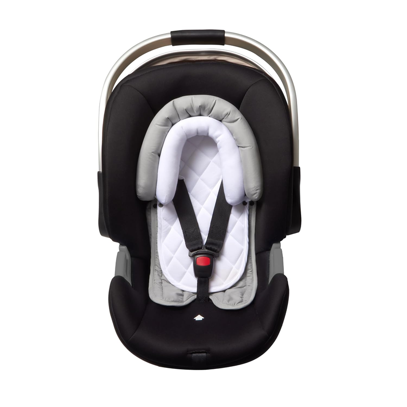 Infant Car Seat Insert Soft Minky 2 in 1 Reversible Baby Body Support Gray/White9