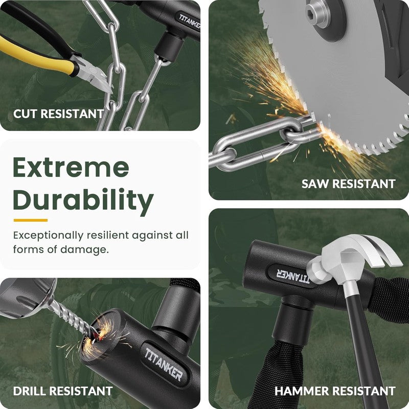 Heavy Duty Bike Chain Lock 3ft 6mm Anti-Theft w/ Keys for Bikes, Gates, More4