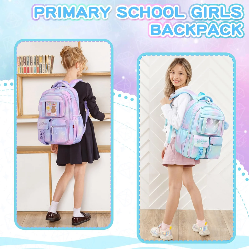 Kids Kawaii Ita School Backpack Lightweight Student Bag Blue3