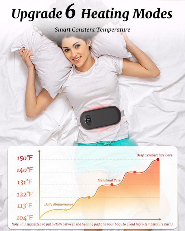 FSA HSA Heating Pad Cordless Electric Cramps Relief Back Pain Heat Belt3