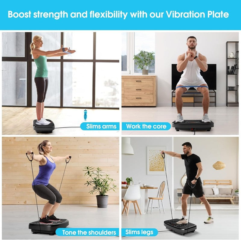 Vibration Plate Exercise Machine 450lb Whole Body Workout w/ Bands5