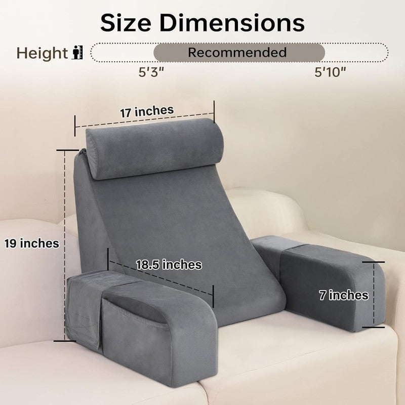 Reading Pillow for Sitting in Bed Adult, 19" Back Support Pillow for Bed Sitting1