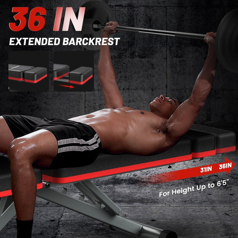 Adjustable Dumbbell Bench Foldable Workout Weight Bench Press Incline Decline fo4