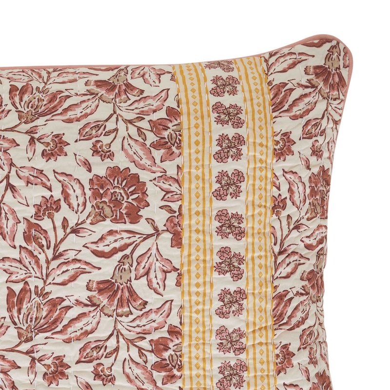 Pillow 2 Pack 20"x20" Red Floral Reversible Cotton Decorative6