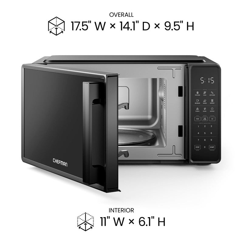 Countertop Microwave Oven 0.7 Cu Ft 700W with Presets Black6