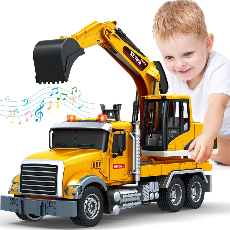 Large Excavator Truck Toy with Sound and Lights for Boys and Girls Ages 3 6 Birt9