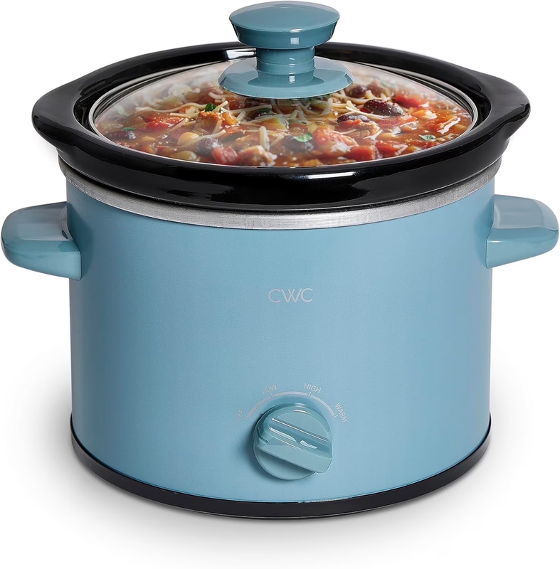 2Qt Mini Crock Pot Slow Cooker Removable Stoneware Slate Blue8