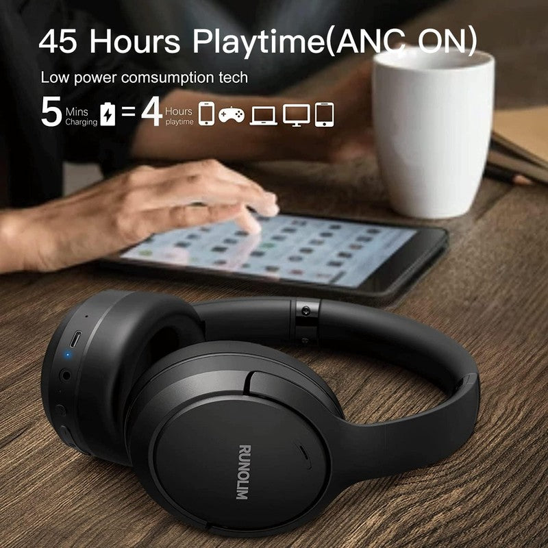 Wireless Hybrid Active Noise Cancelling Headphones with 70H Playtime2